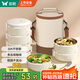 雙槍304不銹鋼保溫飯盒 餐盒學(xué)生上班族多格獨(dú)立4格飯盒