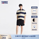 TOMMY JEANS夏季男裝純棉刺繡貼袋合身抽繩腰休閑運(yùn)動(dòng)風(fēng)直筒短褲16330 黑色BDS M