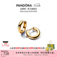 潘多拉（PANDORA）雙生圓形耳環(huán)銀色閉口耳環(huán)經(jīng)典簡約百搭七夕情人節(jié)禮物送女友 金色 均碼