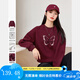梵希蔓安可拉紅圓領(lǐng)加絨衛(wèi)衣女2025春秋冬蝴蝶設(shè)計寬松保暖上衣 M9387 安可拉紅 L