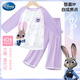 迪士尼女童家居服套裝夏季朱迪莫代爾睡衣套裝空調(diào)服PBZPY3205 紫  130