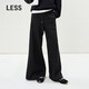 LESS2025年春新款休閑棉質(zhì)喇叭長(cháng)褲2P2E11700 001本黑 XS