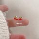 芯奢925純銀紅色小櫻桃耳釘女甜美小清新養(yǎng)耳耳飾202年新款小巧耳環(huán) 紅色小櫻桃一對