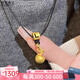 悠萊999足金蘋(píng)果吊墜黃金平安果轉(zhuǎn)運(yùn)珠掛墜鎖骨項(xiàng)鏈送女友圣誕節(jié)禮物 蘋(píng)果吊墜+字母+蠟皮繩約1.45-1.55g