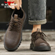 公牛世家男鞋新款復古百搭工裝鞋英倫風(fēng)男士商務(wù)休閑皮鞋舒適低幫馬丁靴