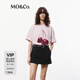 MO&Co.【抗菌防螨】短袖T恤櫻桃印花H型寬松落肩圓領(lǐng)粉色 淡粉色 S 160