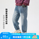 左西男童牛仔褲兒童褲子秋裝2025新款長褲直筒褲休閑褲 淺牛仔色 160