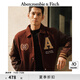 ABERCROMBIE & FITCH男裝24春秋款美式LOGO機車棒球服飛行員夾克外套KI132-4103 紅棕色 XS (170/84A)