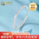 中國黃金（CHINA GOLD）足銀實心碎冰冰銀手鐲女士女款女銀鐲子媽媽七夕禮物送女友送老婆 京速達【國金禮盒】20g圈號58 20g