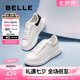 百麗（Belle）簡(jiǎn)約舒適小白鞋女2025春新商場(chǎng)同款平穩(wěn)休閑板鞋D5Q1DAM5 白色/杏 37 (235mm)