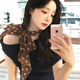 麥潮尚棕色波點(diǎn)絲巾印花百搭絲帶脖飾女2025年新款發(fā)帶綁發(fā)長(cháng)條圍巾 韓劇女主歐尼-咖啡