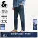杰克·瓊斯（JACK&JONES）男裝秋季新款牛仔褲做舊貓須水洗日常百搭舒適直筒長褲225332031 A14深牛仔藍 31 175 W31/L30