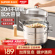 蘇泊爾（SUPOR）蒸鍋304不銹鋼家用高拱蓋蒸籠三層雙層加厚復(fù)底燃?xì)怆姶艩t通用鍋 高拱蓋大容量 28cm