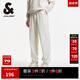 杰克·瓊斯（JACK&JONES）春夏保暖束腳褲字母鋼印休閑加絨衛(wèi)褲男厚款針織男褲運動褲子男裝 G42 白花灰-加絨 M （175)