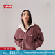 Levi's李維斯女士美式復(fù)古巴恩風(fēng)寬松潮流燈芯絨仿羊羔絨休閑外套 酒紅色 S