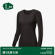 松山棉店【輕薄養膚衣】保暖秋衣秋褲男可打底輕薄保暖內衣女打底衫冬 女士-黑色-上衣 M （女士160，男士170）