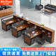 時仁（ShiRen）辦公桌組合辦公家具財務辦公桌公司屏風職員工位簡約現(xiàn)代辦公室  F型三人位【帶柜椅】