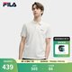 FILA 斐樂官方男子針織短袖POLO衫2025夏季新款簡約休閑基礎(chǔ)上衣 云菇白-WT L 175/96A/L