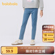 巴拉巴拉童裝女童牛仔褲2025春裝兒童小腳褲子中大童時尚繡花休閑長褲潮流 牛仔中藍88201 150
