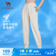 駱駝（CAMEL）運動梭織長褲女寬松透氣彈力休閑褲子 J24BA6L6045 錦瑟灰 M