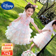 迪士尼（Disney）童裝公主裙女童夏季新款兒童裙子彩紗盤(pán)扣蛋糕裙時(shí)尚氣質(zhì)女孩夏裝 粉紅色 110 建議4~5歲（100-110cm）