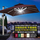 梵派（FAPOLITE）戶外遮陽傘庭院傘太陽能LED燈室外擺攤大四方遮陽大傘防曬羅馬傘 【加強(qiáng)款白光】方形3.0米+水箱