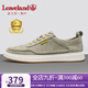 楓葉（leaveland）男鞋夏季新品頭層牛皮透氣休閑皮鞋男英倫風(fēng)時尚戶外休閑板鞋子男 灰色（皮鞋碼） 40