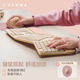 山業(yè)（SANWA）人體工學(xué)鍵盤(pán)鼠標套裝 鍵鼠墊3件套 線(xiàn)USB一拖二 垂直豎握 輕音按鍵 拱形設計 附軟腕托 辦公游戲 奶油杏仁