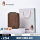 暇步士（Hush Puppies）卡包真皮零錢包男士證件夾風琴式拉鏈卡片包名片夾禮物送男友 卡其色HC-1811046W-2415