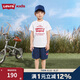 LEVI'S李維斯童裝男童短袖T恤工裝褲2件套夏季兒童休閑套裝 明亮白