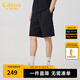 卡賓（CABBEEN）【老花滿印】重磅休閑短褲男2024夏新款寬松運動褲潮流五分褲 煤黑色01 L (175) 50/175