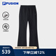 FILA FUSION斐樂(lè)潮牌針織長(zhǎng)褲女2025夏季新款時(shí)尚簡(jiǎn)約休閑緊身褲 正黑色-BK L 170/70A/L