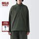 無印良品（MUJI）Labo 男女通用 里起毛 套頭衫 加絨衛(wèi)衣外套秋冬款 BF1A5A3A 卡其綠 M(170/88A)