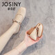JOSINY卓詩尼低跟時(shí)尚瑪麗珍鞋女2025夏季新品透氣舒適女鞋百搭氣質(zhì)單鞋 杏色 35