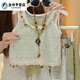 莎趣禾親子裝母女裝連衣裙裝套夏季波西米亞風(fēng)時(shí)髦民族風(fēng)女童夏裝三件套 馬甲背心兩件套 175 媽媽L碼建議體重100-120斤