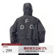 FPA輕量戶外防曬透底格紋連帽薄外套夏季新款便攜透氣運(yùn)動(dòng)夾克 黑色 L