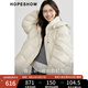 紅袖高級感羽絨服冬季2024新款女裝立體質(zhì)感拉鏈立領(lǐng)連帽保暖短外套 淺米005 M