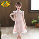 G.duck小黃鴨女童漢服連衣裙夏季2025新款夏裝小女孩童裝旗袍夏款兒童裙 2332粉色 140 cm