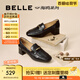 百麗（Belle）質(zhì)感樂(lè)福鞋女2025秋新商場(chǎng)同款牛皮氣質(zhì)通勤樂(lè)福鞋D9U1DCA5 黑色 37 (235mm)