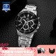 卡西歐（CASIO）【七夕禮物】男手表EDIFICE黑暗之心商務(wù)時(shí)尚送男友鋼帶電子表 EFR-552D-1星空銀黑-人氣推薦