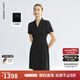 朗姿戧駁領(lǐng)優(yōu)雅干練西裝連衣裙女醋酸通勤裙子女2025年夏季新款 黑色 S