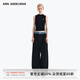 ANN ANDELMAN【明星同款】 官方直營 牛仔腰頭拼接西褲直筒長褲 黑色 38