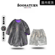 BOOSATURN品牌現貨】BOOS夏季重磅美式短袖t恤男款扎染破洞潮流休閑兩件套 T3653黑灰+DK8514白色 M 【80-109斤】