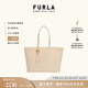 芙拉（FURLA）【七夕禮物】SFERA牛皮大號(hào)女士上班族通勤包大容量托特包手提包 裸色