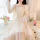 FOX.G新品連衣裙裙子女夏季套裝兩件套2025新款衣服女裝法式純欲吊帶裙 網(wǎng)紗拼接碎花吊帶裙+開衫兩件套 L 【建議100-110斤】