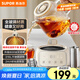 蘇泊爾（SUPOR）全玻璃養(yǎng)生壺 煮茶壺1L迷你養(yǎng)生杯煮茶器花茶壺 恒溫壺 母嬰級 保溫?zé)畨?16L帶濾網(wǎng)SW-10Y03Q
