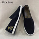 DICK LANE 迪克.雷恩品牌老北京布鞋男2025新款千層底刺繡透氣男鞋寬版低幫休閑鞋子男 黑色 風生水起運動鞋碼 44