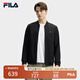 FILA 斐樂官方男裝針織長袖外套2025夏新款休閑基礎(chǔ)立領(lǐng)運(yùn)動(dòng)上衣 正黑色-BK L 175/96A/L