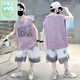WVD國際品牌男童夏季無(wú)袖套裝2025新款潮流帥氣童裝兒童夏裝男孩大童夏款 粉色 120 cm