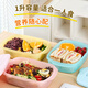 特百惠（Tupperware）長(cháng)方微波加熱上班族學(xué)生帶飯大容量密封便攜便當塑料保鮮飯盒 三件套（粉藍黃）1L